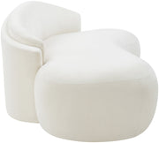 Caspian 79" Chenille Fabric Upholstered Loveseat in Cream - 44033Cream-L