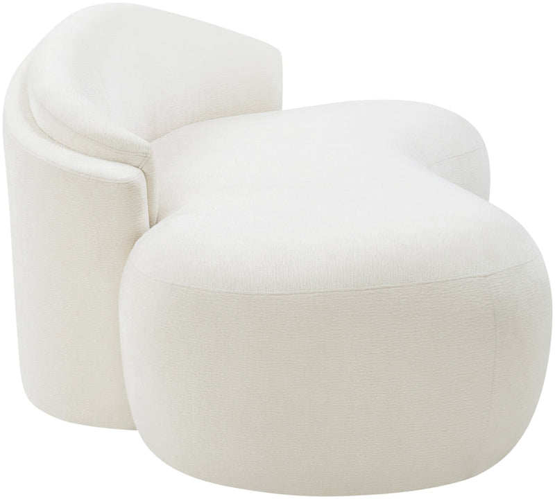 Caspian 79" Chenille Fabric Upholstered Loveseat in Cream - 44033Cream-L