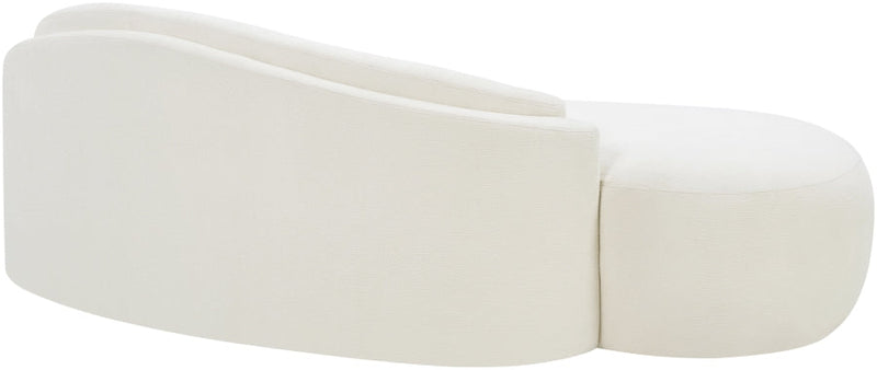 Caspian 79" Chenille Fabric Upholstered Loveseat in Cream - 44033Cream-L