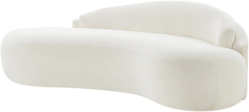 Caspian 79" Chenille Fabric Upholstered Loveseat in Cream - 44033Cream-L