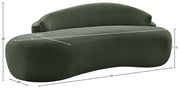 Caspian 79" Chenille Fabric Upholstered Loveseat in Green - 44033Green-L