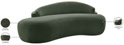 Caspian 79" Chenille Fabric Upholstered Loveseat in Green - 44033Green-L