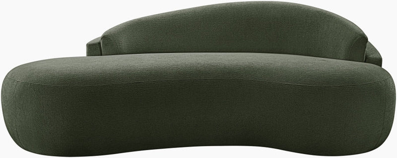 Caspian 79" Chenille Fabric Upholstered Loveseat in Green - 44033Green-L