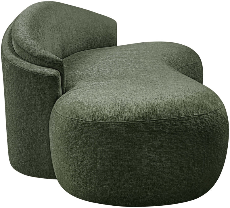 Caspian 79" Chenille Fabric Upholstered Loveseat in Green - 44033Green-L