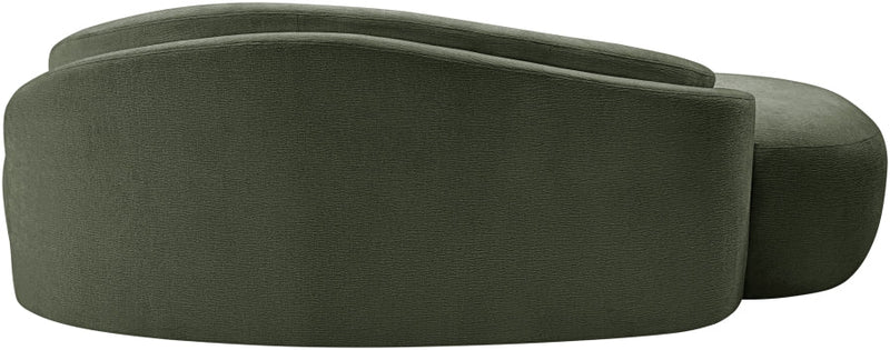 Caspian 79" Chenille Fabric Upholstered Loveseat in Green - 44033Green-L