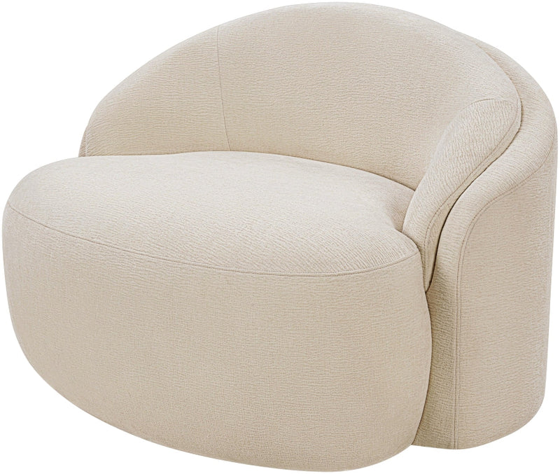 Caspian Chenille Fabric Upholstered Accent Chair in Beige - 44033Beige-C