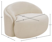 Caspian Chenille Fabric Upholstered Accent Chair in Beige - 44033Beige-C