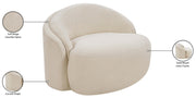 Caspian Chenille Fabric Upholstered Accent Chair in Beige - 44033Beige-C