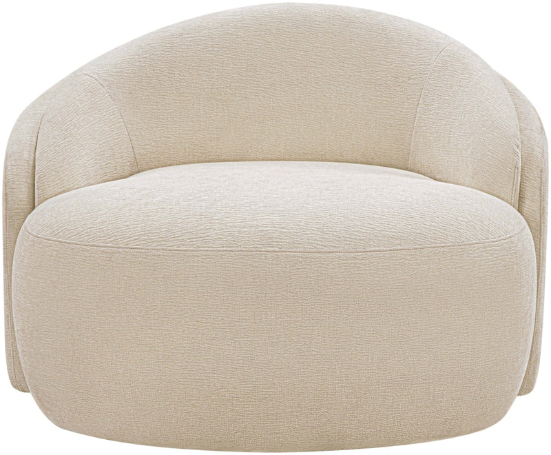 Caspian Chenille Fabric Upholstered Accent Chair in Beige - 44033Beige-C