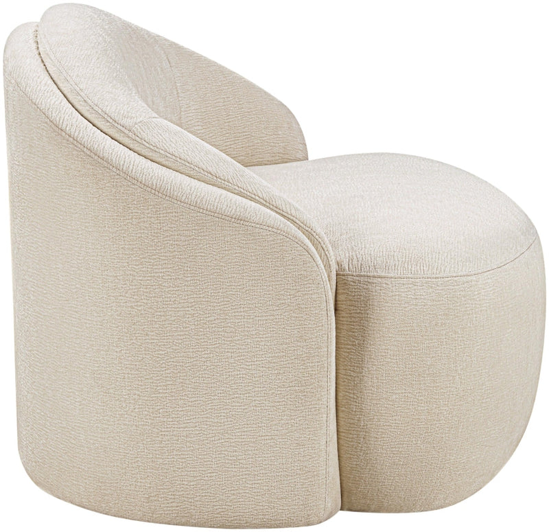 Caspian Chenille Fabric Upholstered Accent Chair in Beige - 44033Beige-C
