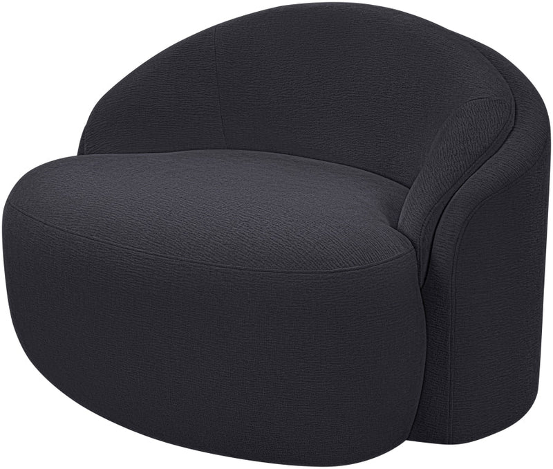 Caspian Chenille Fabric Upholstered Accent Chair in Black - 44033Black-C