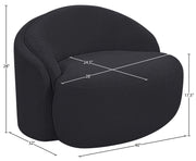 Caspian Chenille Fabric Upholstered Accent Chair in Black - 44033Black-C