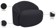 Caspian Chenille Fabric Upholstered Accent Chair in Black - 44033Black-C