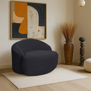 Caspian Chenille Fabric Upholstered Accent Chair in Black - 44033Black-C