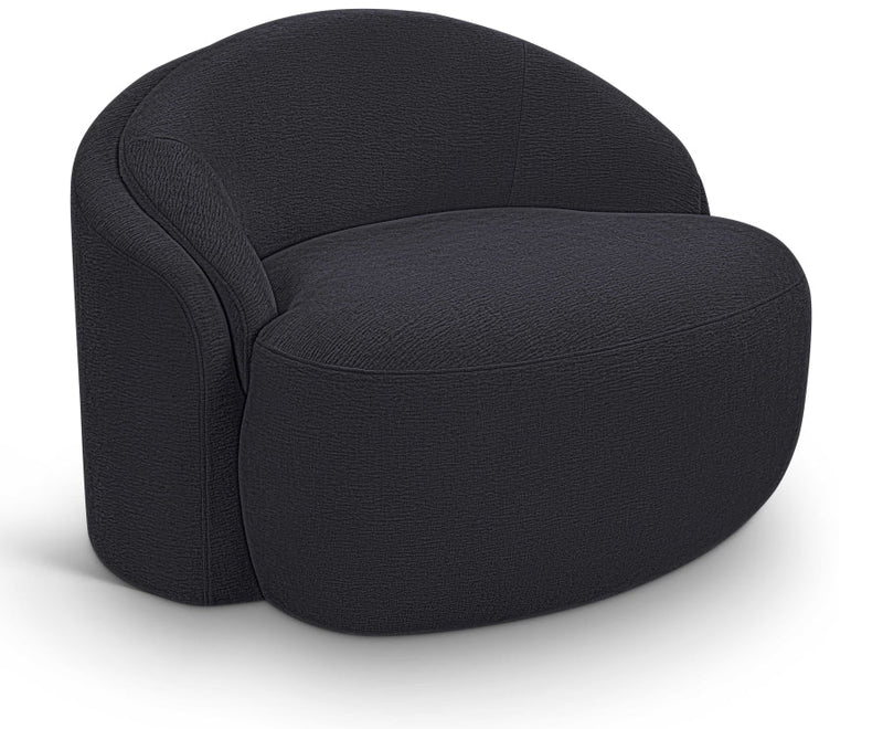 Caspian Chenille Fabric Upholstered Accent Chair in Black - 44033Black-C