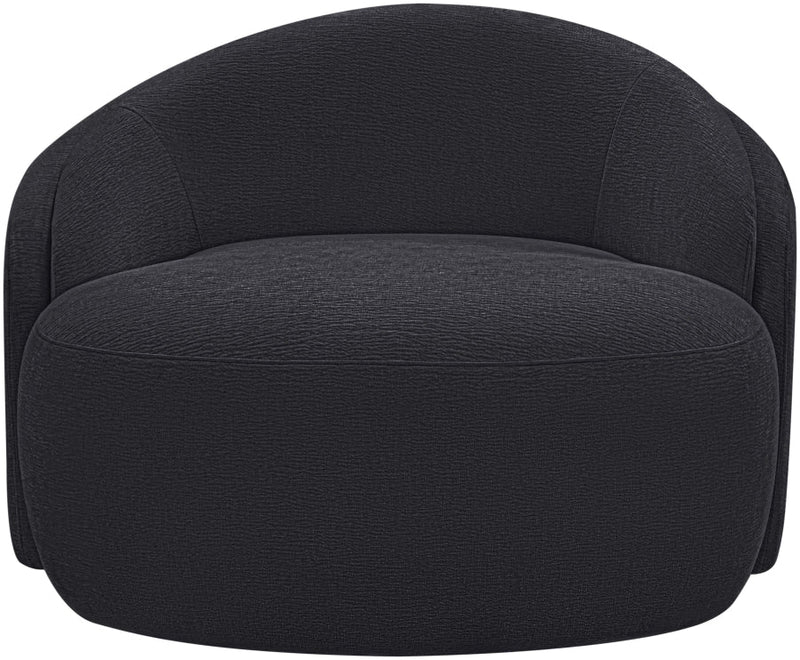 Caspian Chenille Fabric Upholstered Accent Chair in Black - 44033Black-C