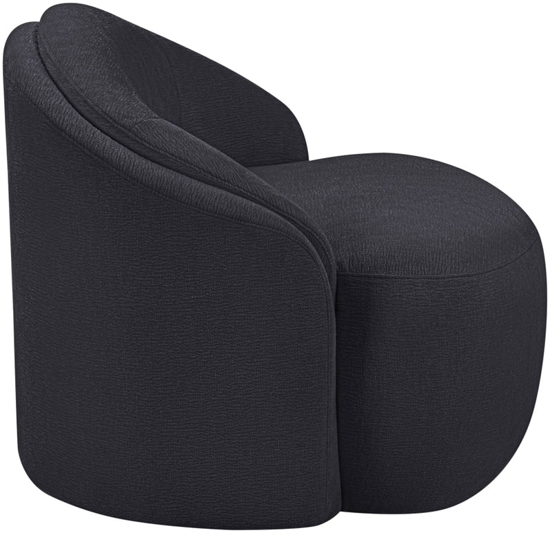 Caspian Chenille Fabric Upholstered Accent Chair in Black - 44033Black-C