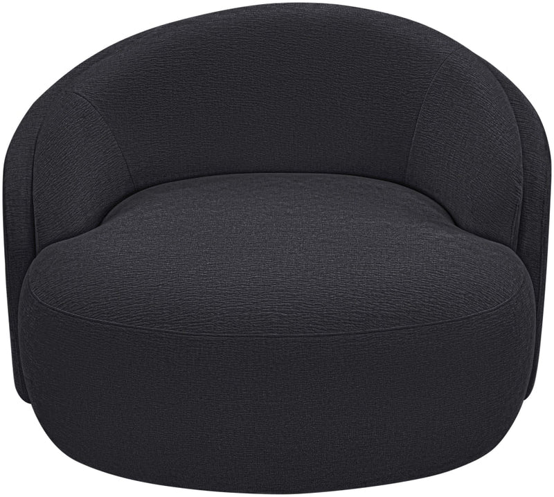 Caspian Chenille Fabric Upholstered Accent Chair in Black - 44033Black-C