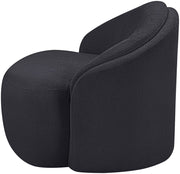 Caspian Chenille Fabric Upholstered Accent Chair in Black - 44033Black-C