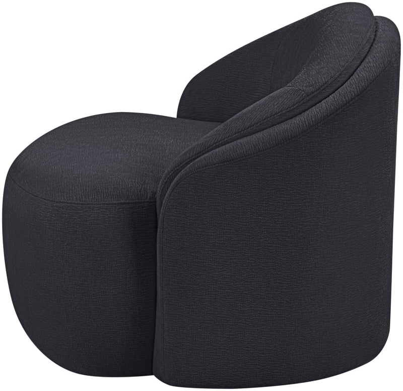 Caspian Chenille Fabric Upholstered Accent Chair in Black - 44033Black-C