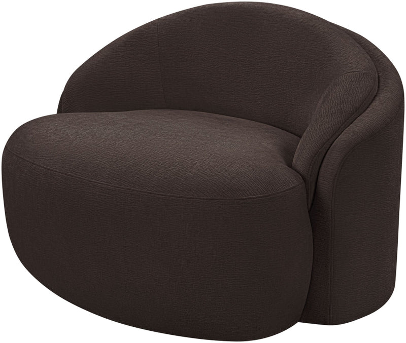Caspian Chenille Fabric Upholstered Accent Chair in Brown - 44033Brown-C
