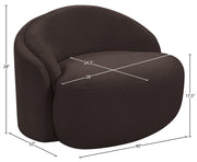 Caspian Chenille Fabric Upholstered Accent Chair in Brown - 44033Brown-C