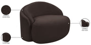 Caspian Chenille Fabric Upholstered Accent Chair in Brown - 44033Brown-C