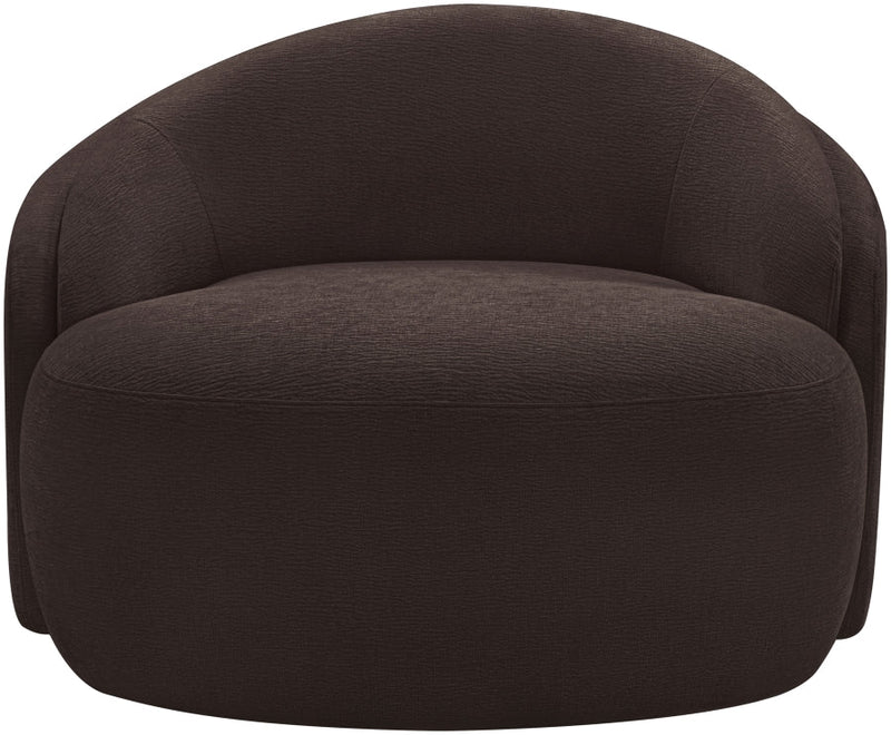 Caspian Chenille Fabric Upholstered Accent Chair in Brown - 44033Brown-C