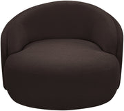 Caspian Chenille Fabric Upholstered Accent Chair in Brown - 44033Brown-C