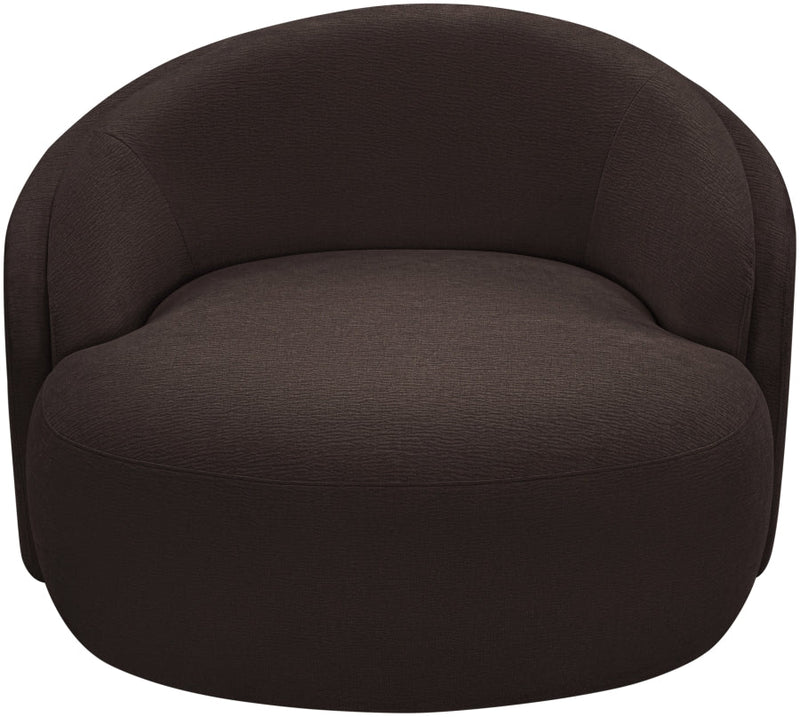 Caspian Chenille Fabric Upholstered Accent Chair in Brown - 44033Brown-C