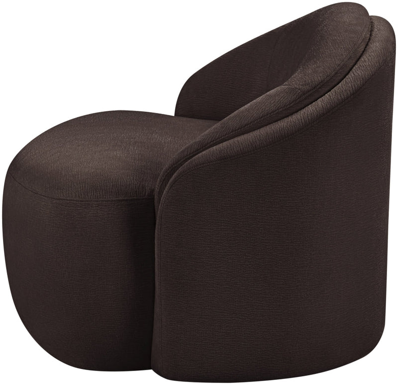 Caspian Chenille Fabric Upholstered Accent Chair in Brown - 44033Brown-C