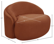 Caspian Chenille Fabric Upholstered Accent Chair in Cognac - 44033Cognac-C