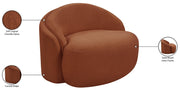Caspian Chenille Fabric Upholstered Accent Chair in Cognac - 44033Cognac-C