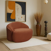 Caspian Chenille Fabric Upholstered Accent Chair in Cognac - 44033Cognac-C