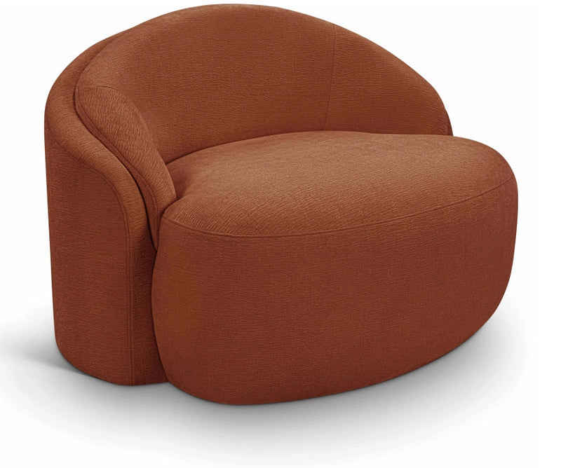 Caspian Chenille Fabric Upholstered Accent Chair in Cognac - 44033Cognac-C