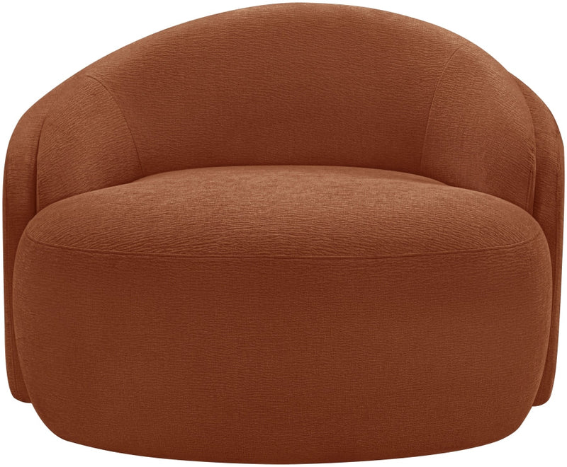 Caspian Chenille Fabric Upholstered Accent Chair in Cognac - 44033Cognac-C