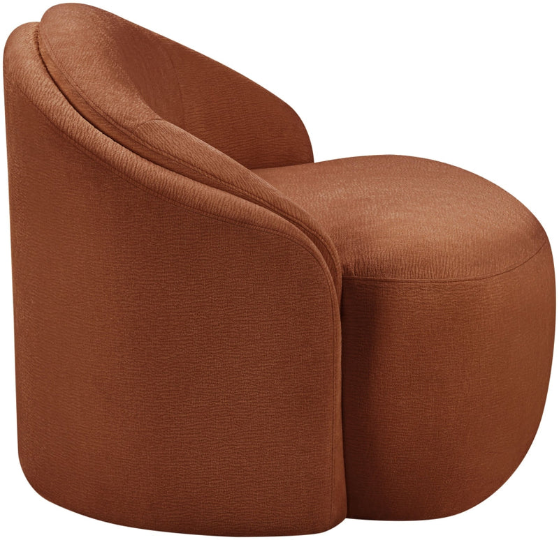 Caspian Chenille Fabric Upholstered Accent Chair in Cognac - 44033Cognac-C