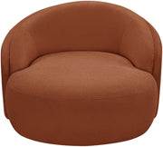 Caspian Chenille Fabric Upholstered Accent Chair in Cognac - 44033Cognac-C