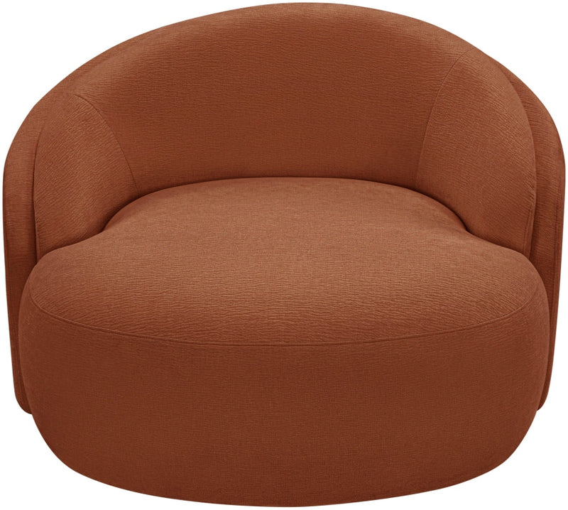 Caspian Chenille Fabric Upholstered Accent Chair in Cognac - 44033Cognac-C
