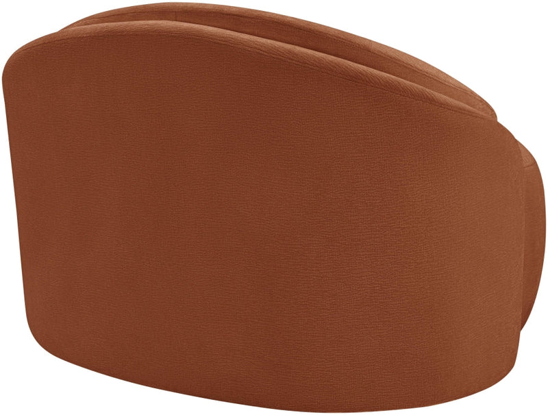 Caspian Chenille Fabric Upholstered Accent Chair in Cognac - 44033Cognac-C