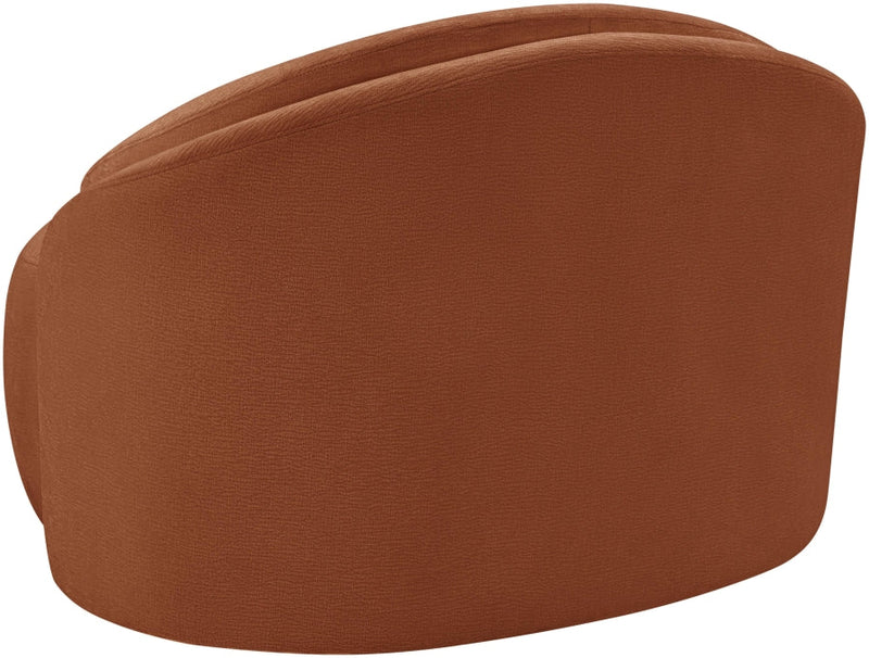Caspian Chenille Fabric Upholstered Accent Chair in Cognac - 44033Cognac-C