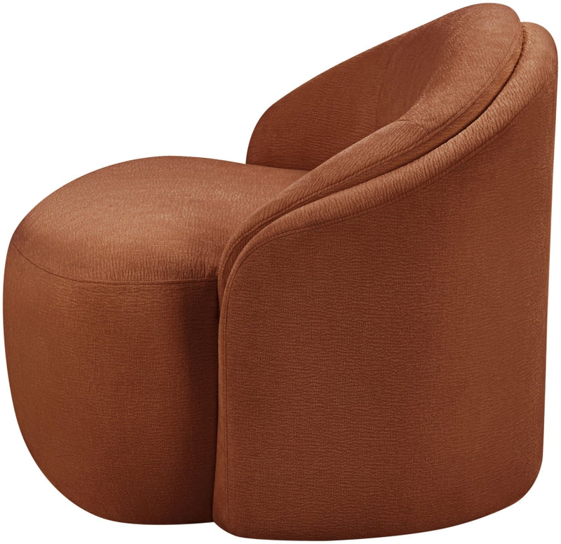 Caspian Chenille Fabric Upholstered Accent Chair in Cognac - 44033Cognac-C