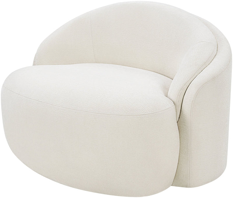 Caspian Chenille Fabric Upholstered Accent Chair in Cream - 44033Cream-C