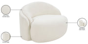 Caspian Chenille Fabric Upholstered Accent Chair in Cream - 44033Cream-C