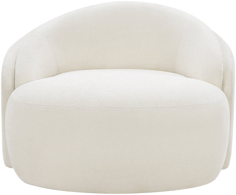 Caspian Chenille Fabric Upholstered Accent Chair in Cream - 44033Cream-C