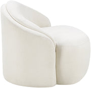 Caspian Chenille Fabric Upholstered Accent Chair in Cream - 44033Cream-C