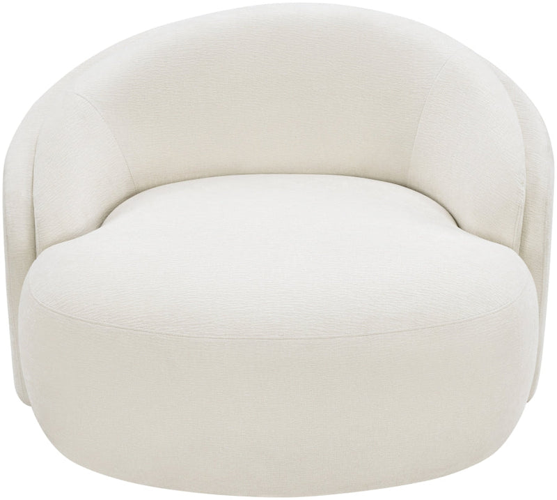 Caspian Chenille Fabric Upholstered Accent Chair in Cream - 44033Cream-C