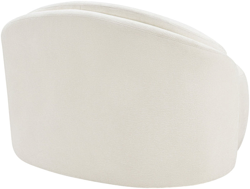 Caspian Chenille Fabric Upholstered Accent Chair in Cream - 44033Cream-C