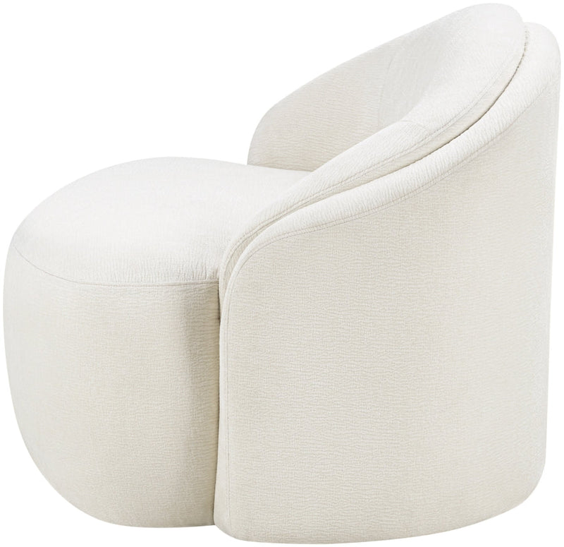 Caspian Chenille Fabric Upholstered Accent Chair in Cream - 44033Cream-C