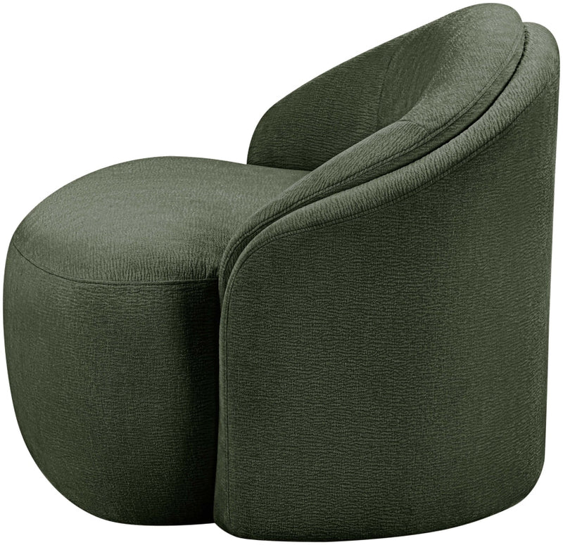 Caspian Chenille Fabric Upholstered Accent Chair in Green - 44033Green-C